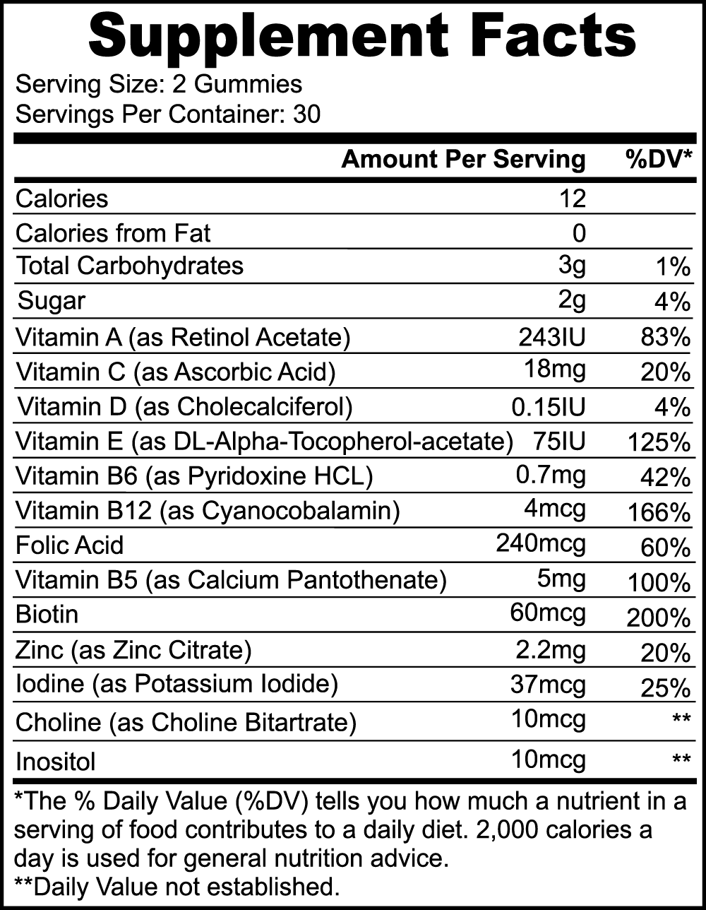 Premium Multivitamin Bear Gummies (For Adult)
